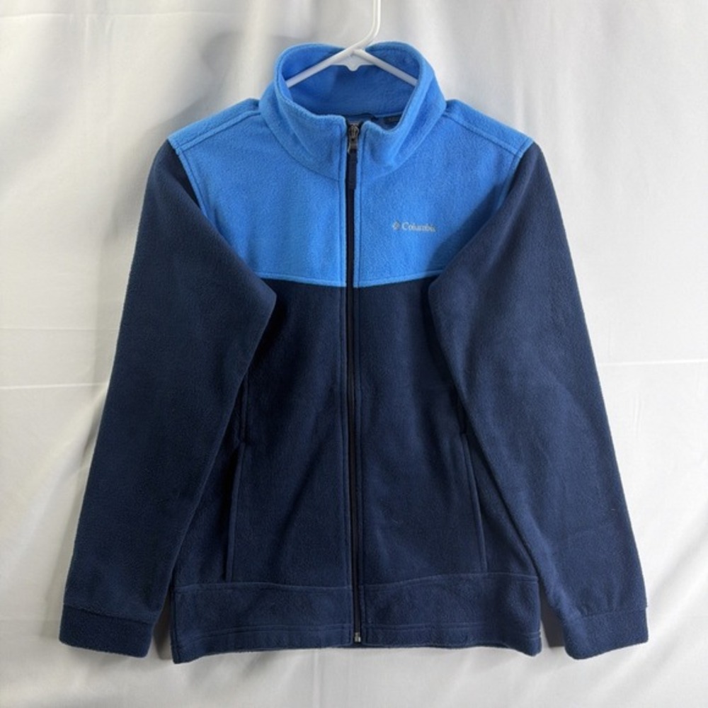 Columbia OmniHeat Youth L 14/16 Fleece Jacket‎ Blue Full Zip Warm Outdoor Layer